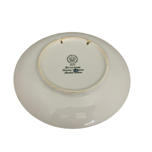 B&G Copenhagen 1973 Christmas Plate Country Christmas Denmark 7" Blue White - Picture 4 of 7